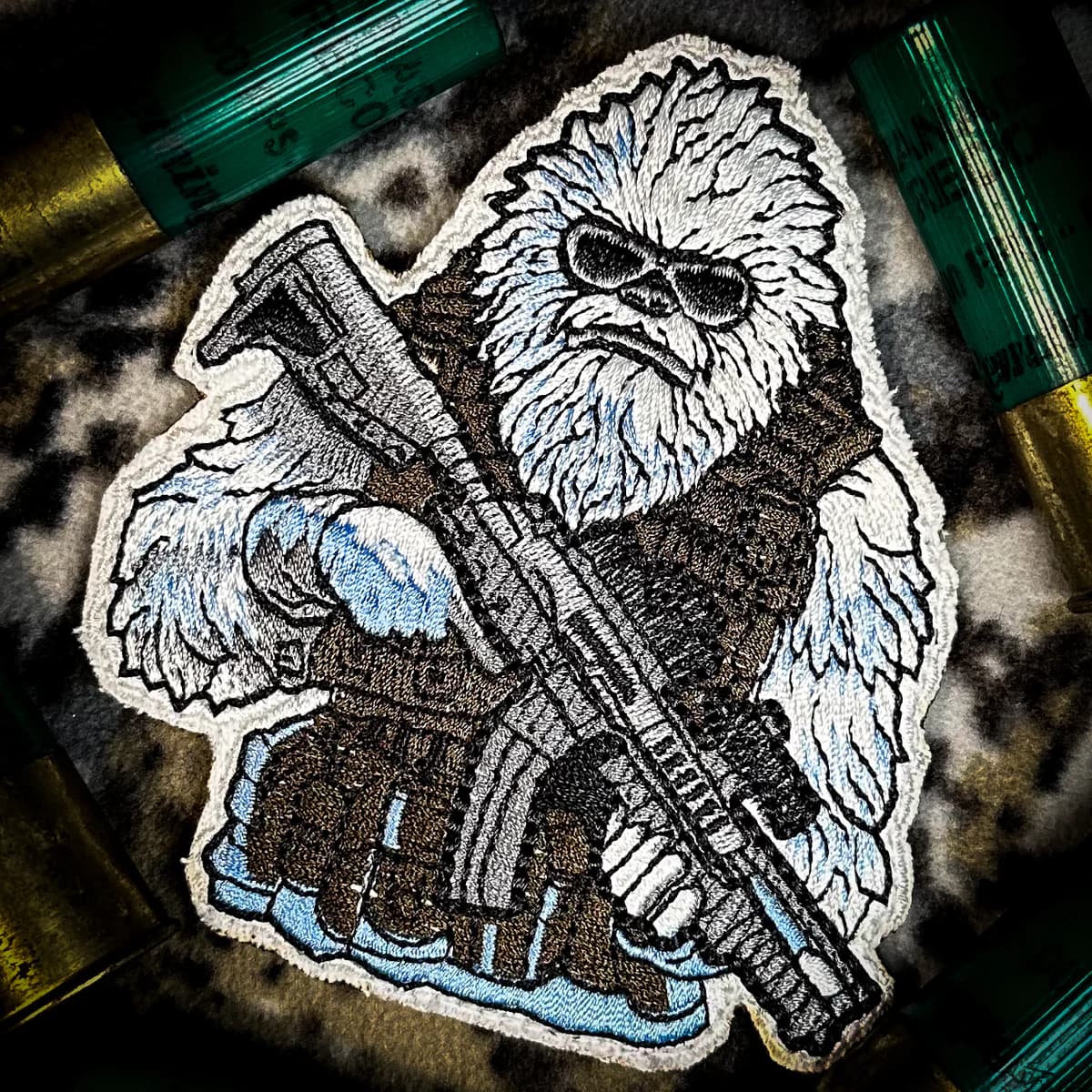 Abominable Snowman Tactical Yeti With AR-15 3.75" Fully Embroidered Patch